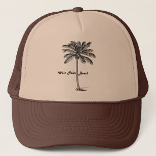 Black and white West Palm Beach & Palm design Trucker Hat