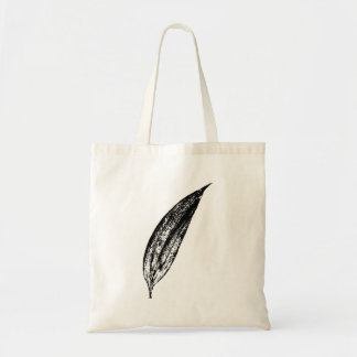 Black and White White Lily Leaf Print Tote Bag