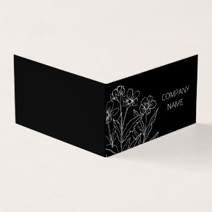 Black and white wild flowers business card