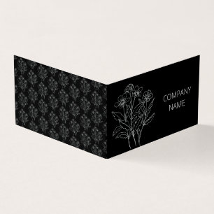 Black and white wild flowers business card