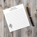 Black And White Wildflower Lined From The Desk Of Notepad<br><div class="desc">Elegant floral lined notepad personalised with yor name. A black and white floral illustration adds an elegant touch.</div>