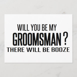 black and white will you be my groomsman? wedding invitation