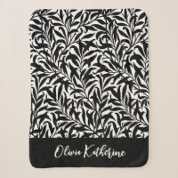 Black and White Willow Bough Monogrammed