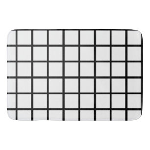 Black and White Window Pane Bath Mat