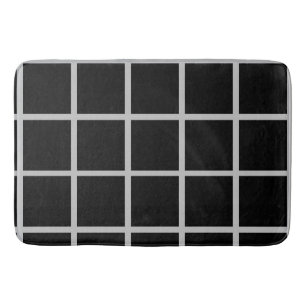 Black and White Window Pane Bath Mat