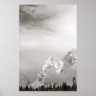 BLACK AND WHITE WINTER LANDSCAPE POSTER