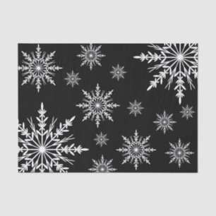 Black and White Winter Snowflakes Tissue Paper