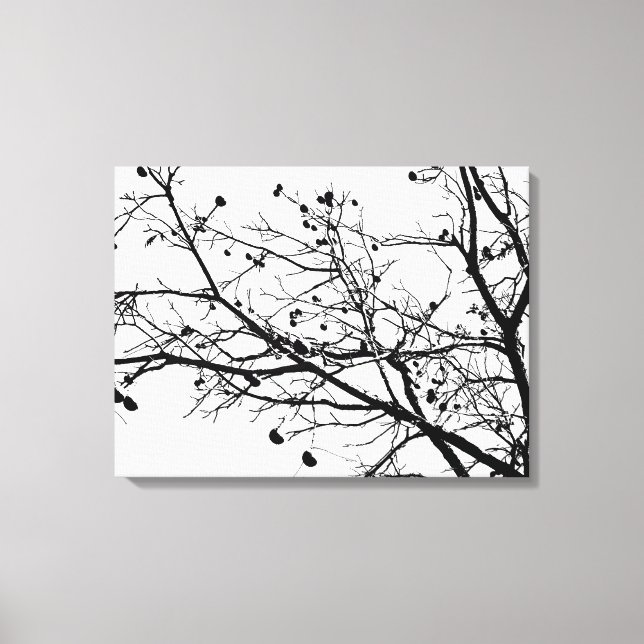 Black and White Winter Tree Canvas Print (Front)