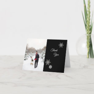 Black and White Winter Wedding Photo Thank You