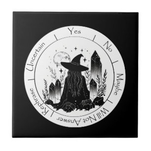 Black and White Witch Pendulum    Tile