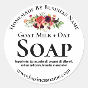 Black And White With Colourful Flowers Soap Labels