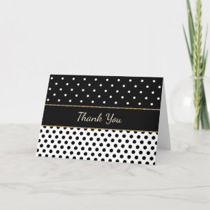 Black and White with Gold Trim Thank You Card