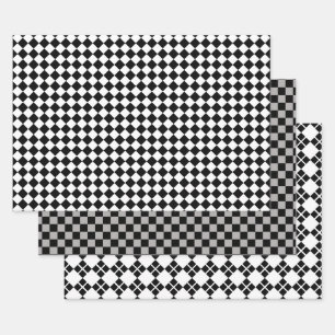 Black and White With Grey Wrapping Paper Sheet