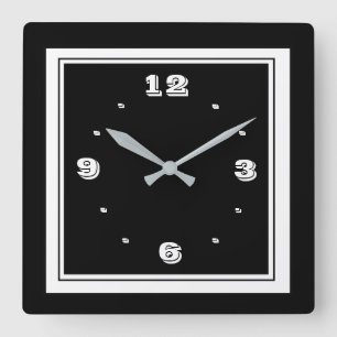 Black and White with Photo Edge  Simplistic Clocks