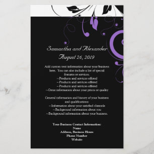 Black and White with Purple Swirl Accent Flyer
