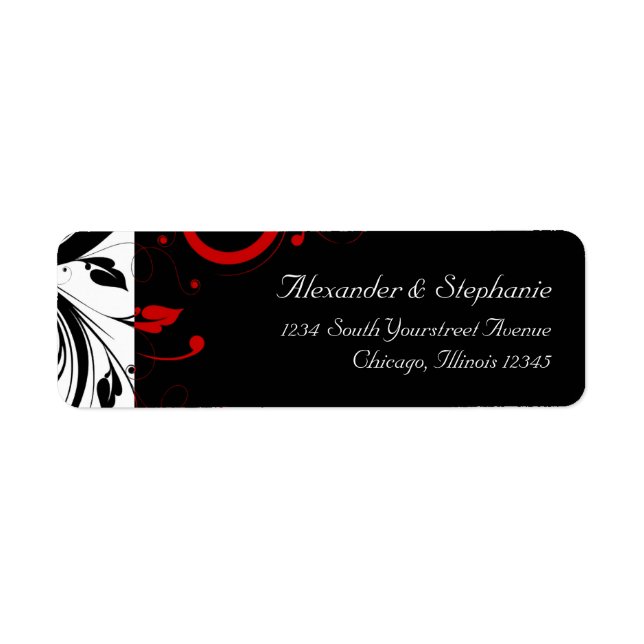 Black and White with Red Reverse Swirl (Front)