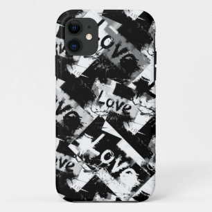 Black and white with spots pattern of love Case-Mate iPhone case