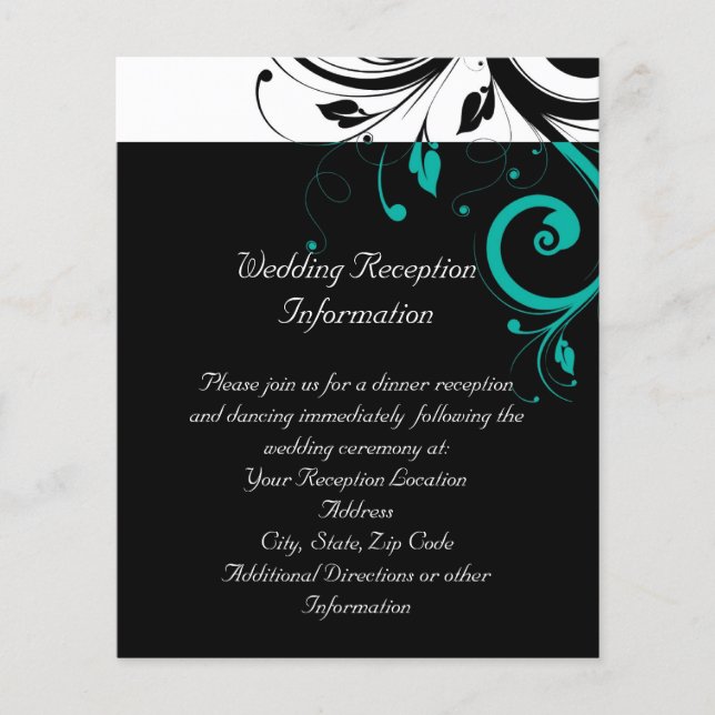 Black and White with Teal Reverse Swirl (Front)