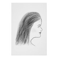 Black and White Woman Profile Sketch Gallery Wall