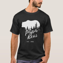 Black and White Woodland Papa Bear Personalized