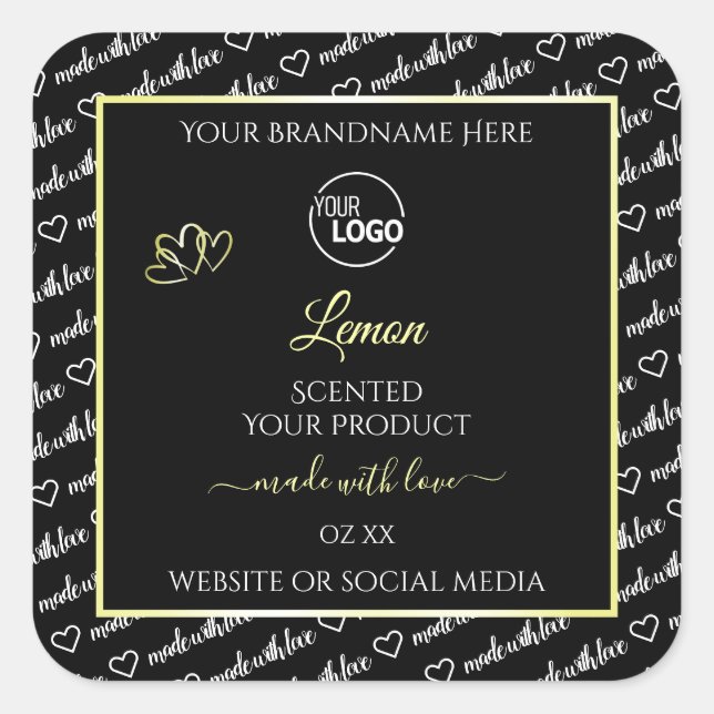 Black and White Word Art Cream Product Labels Logo (Front)