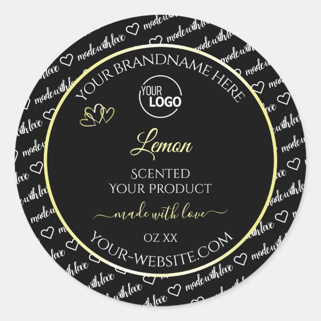 Black and White Word Art Cream Product Labels Logo (Front)