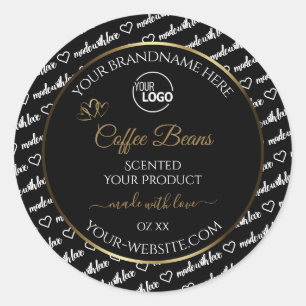 Black and White Word Art Gold Product Labels Logo