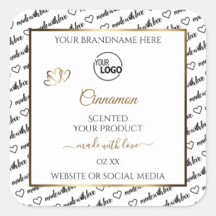 Black and White Word Art Gold Product Labels Logo
