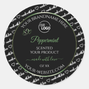 Black and White Word Art Green Product Labels Logo