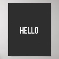 Black and White Word Art Typography Design - HELLO