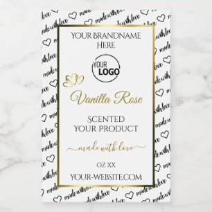 Black and White Word Cloud Gold Product Label Logo
