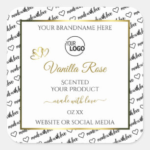 Black and White Word Cloud Gold Product Label Logo