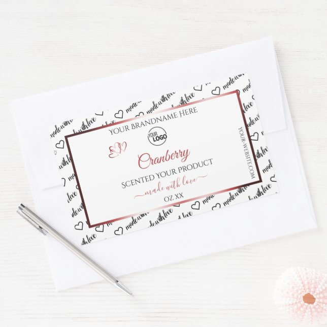 Black and White Word Cloud Logo Product Labels Red (Envelope)