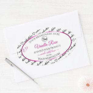 Black and White Word Cloud Pink Product Label Logo