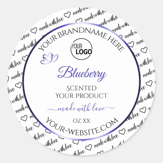 Black and White Word Cloud Product Label Blue Logo (Front)