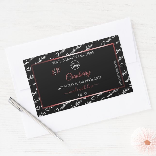 Black and White Word Cloud Red Product Labels Logo (Envelope)