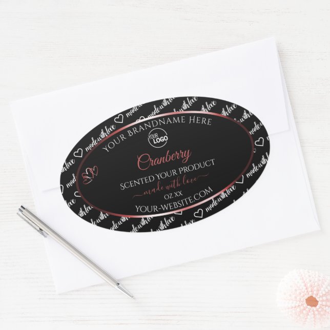 Black and White Word Cloud Red Product Labels Logo (Envelope)