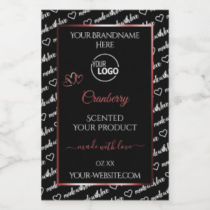 Black and White Word Cloud Red Product Labels Logo