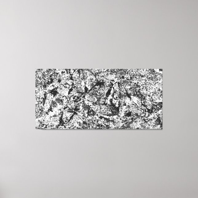 BLACK AND WHITE XIII - Action painting -Abstract- Canvas Print (Front)