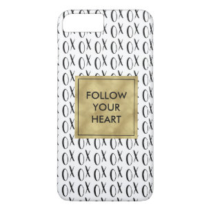 Black and White XOXO Follow Your Heart iPhone 8 Plus/7 Plus Case