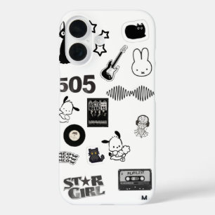 black and white y2k phone iPhone 16 case