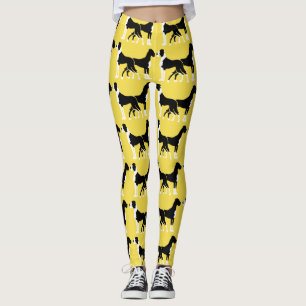 Black and White Yellow Boston Great Danes Leggings