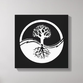 Black and white yin and yang canvas print
