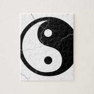 Black and White Yin and Yang Jigsaw Puzzle