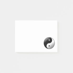 Black and White Yin and Yang Symbol Post-it Notes