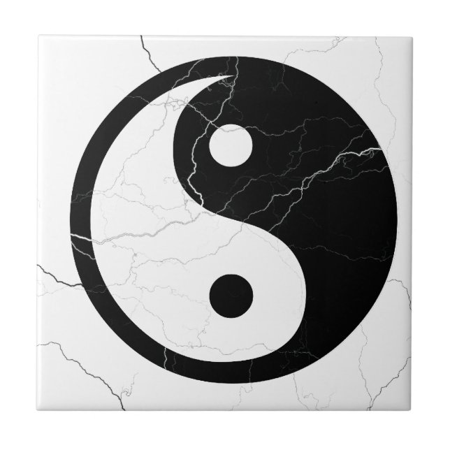 Black and White Yin and Yang Tile (Front)