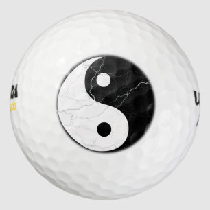 Black and White Yin Yang Golf Balls