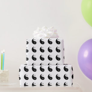 Black and White Yin Yang Mindfulness Yogi Wrapping Paper