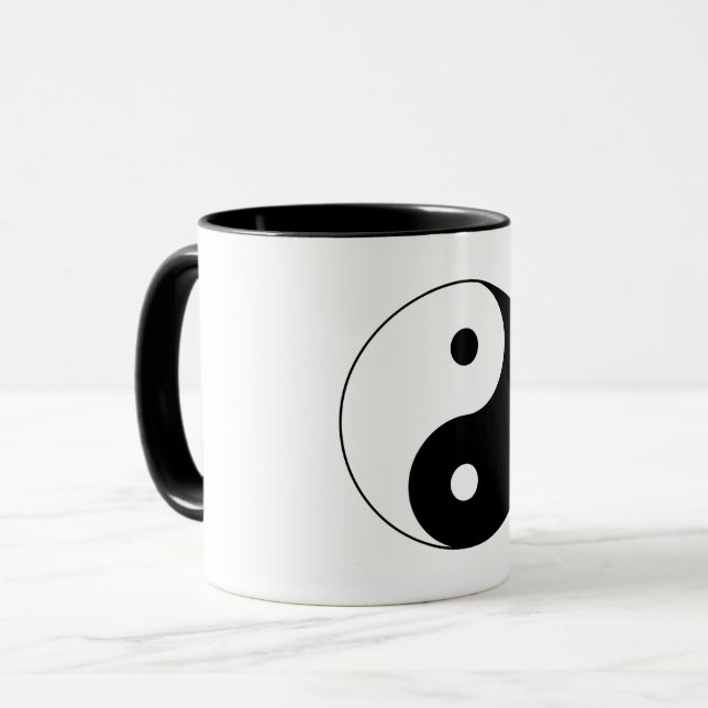 Black and White Yin-Yang Mug (Front Left)