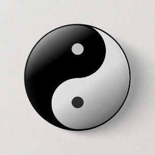 Black and White Yin Yang Symbol button